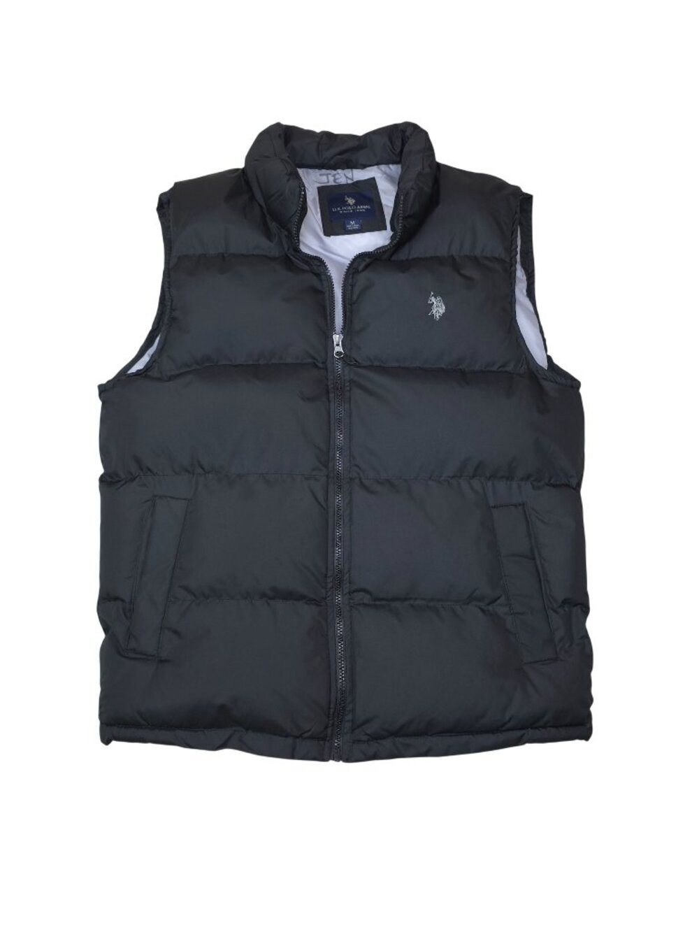 U.S. Polo Assn. Black Puffer Vest M Sleeveless Quilted Lightweight Casual
